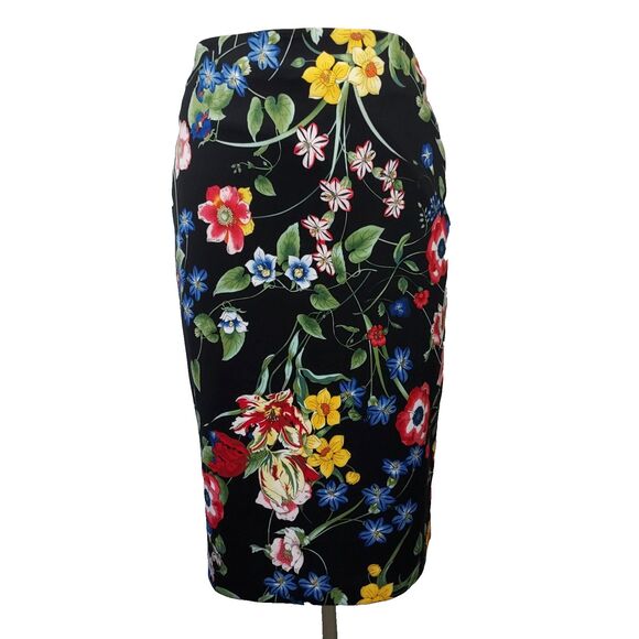 7th Avenue New York Co Women's Skirt Black Floral Size 12 Stretch Straight NWT - Picture 1 of 12